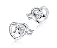 Knotted Heart Stud Earrings - STS-5346 